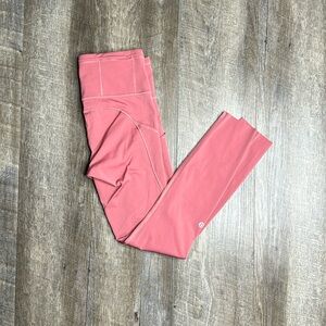 lululemon Fast And Free Tights 25” Cherry Tint Size 6